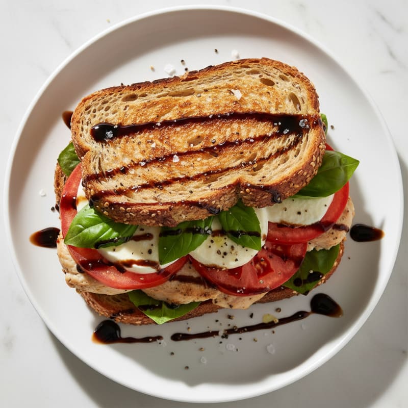 Grilled Caprese Sandwich with Balsamic Glaze