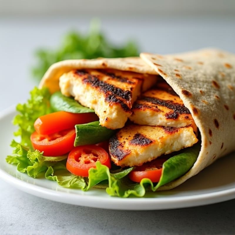 Fresh Grilled Chicken Wrap with Crispy Vegetables