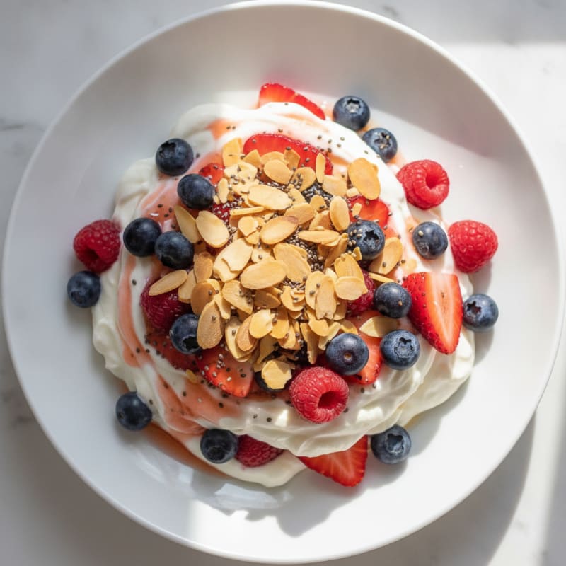 Greek Yogurt Protein Parfait with Berries and Almonds