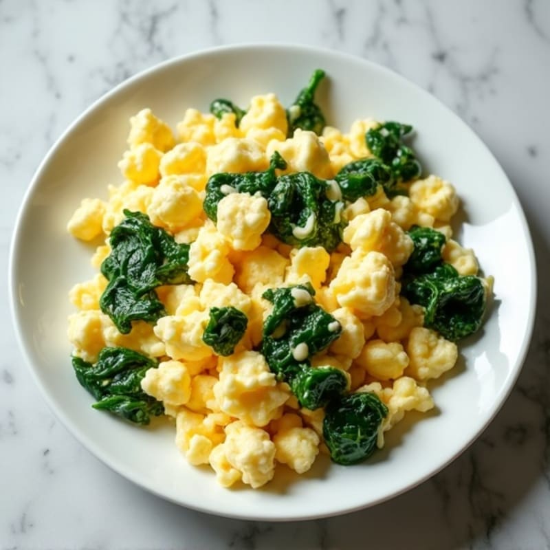 Egg White Scramble with Spinach and Cottage Cheese