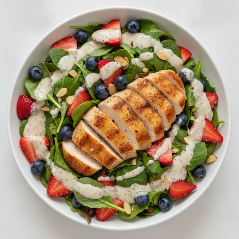 Chicken and Berry Salad with Poppy Seed Dressing