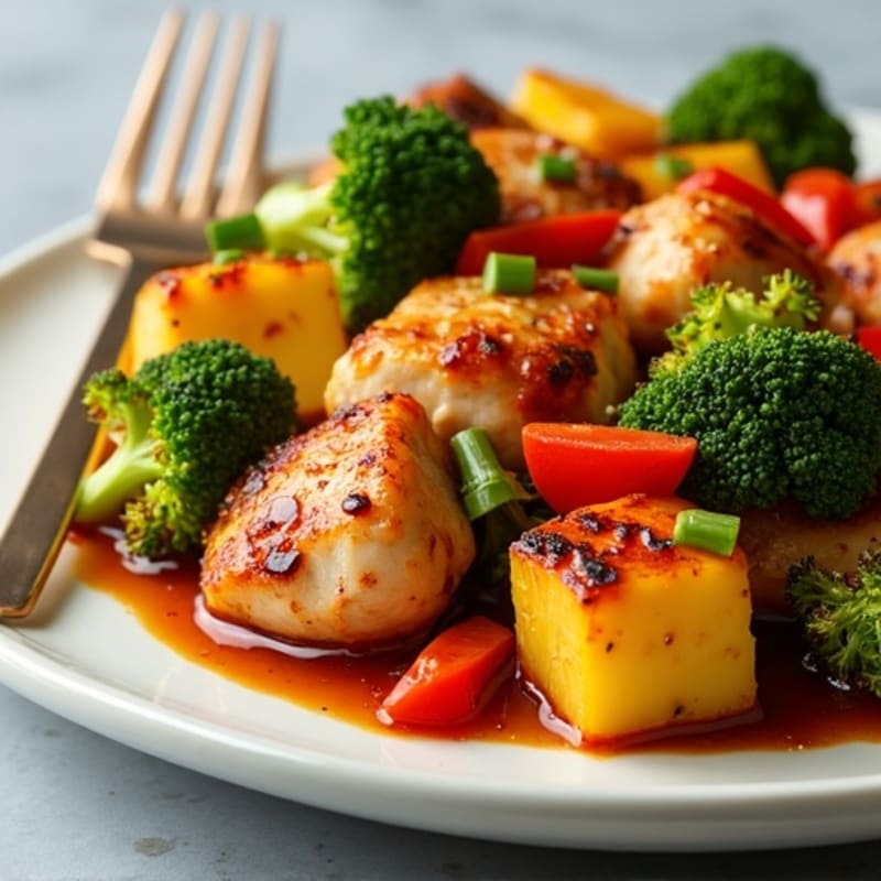 Sheet Pan Sweet and Sour Chicken and Broccoli