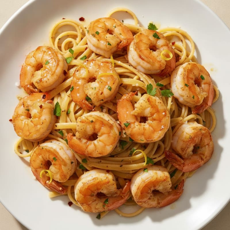 Garlic Butter Shrimp Scampi with Linguine