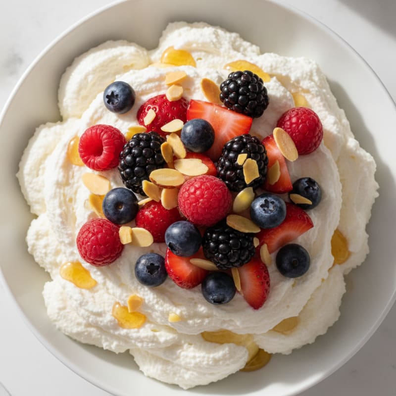 Greek Yogurt Protein Mousse with Mixed Berries