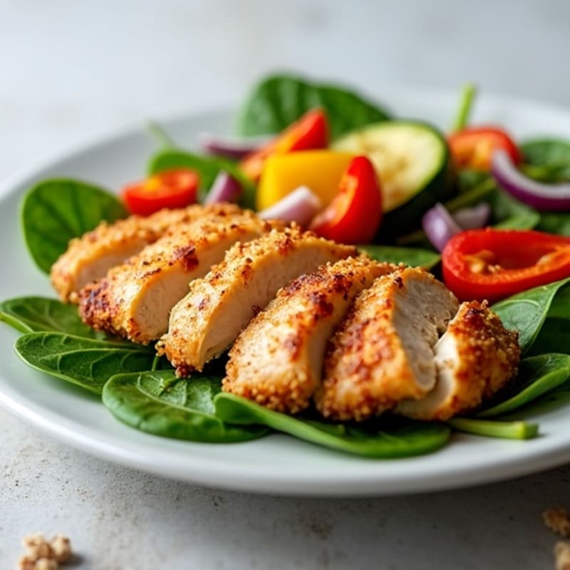 Crispy Chicken and Roasted Vegetable Salad