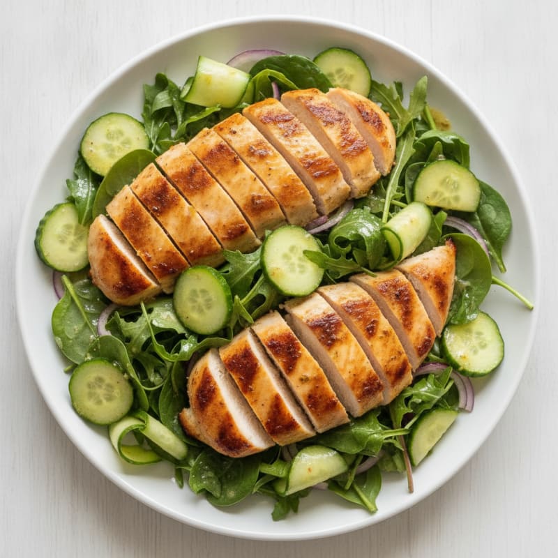 Grilled Chicken and Cucumber Salad with Lemon Vinaigrette