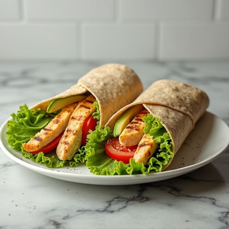 Grilled Chicken and Creamy Avocado Wrap