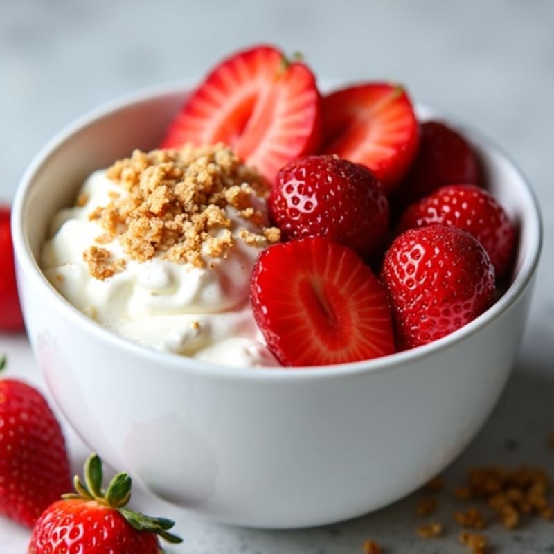 Protein-Packed Greek Yogurt Strawberry Shortcake Bowl