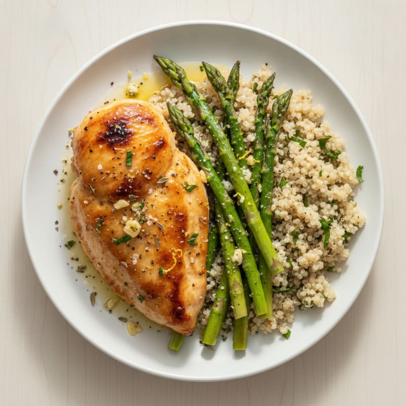 Lemon Herb Roasted Chicken with Asparagus
