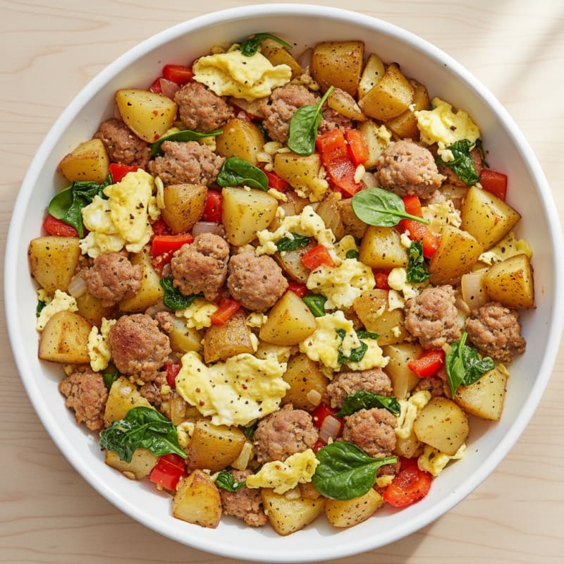 Golden Potato and Sausage Breakfast Skillet