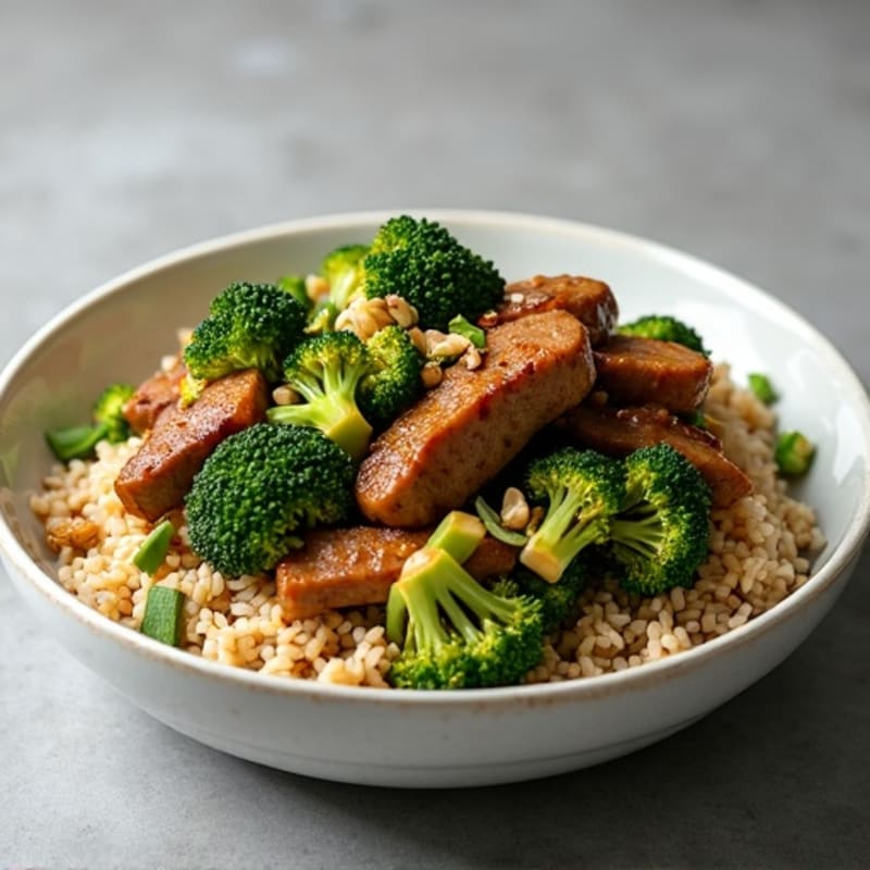 Lean Beef and Tender Broccoli Stir-Fry with Brown Rice