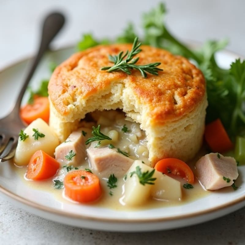 Creamy Herb-Roasted Turkey Pot Pie with Root Vegetables