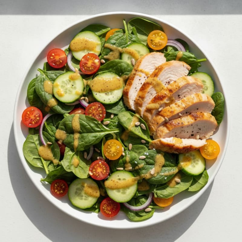 Turkey Spinach Salad with Honey Mustard