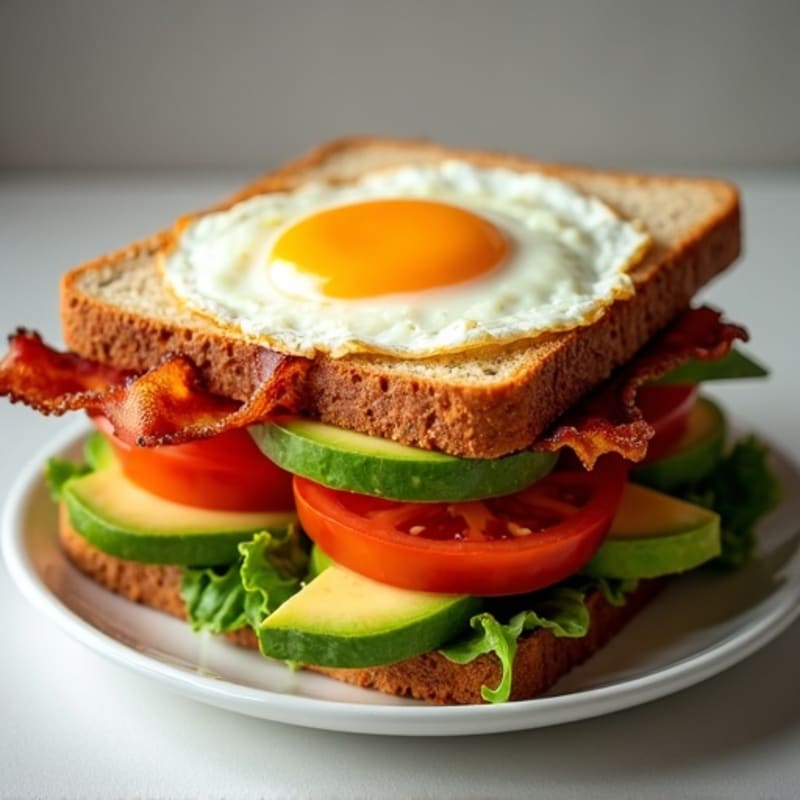 Crispy Bacon, Fresh Avocado, and Tomato Whole Grain Sandwich