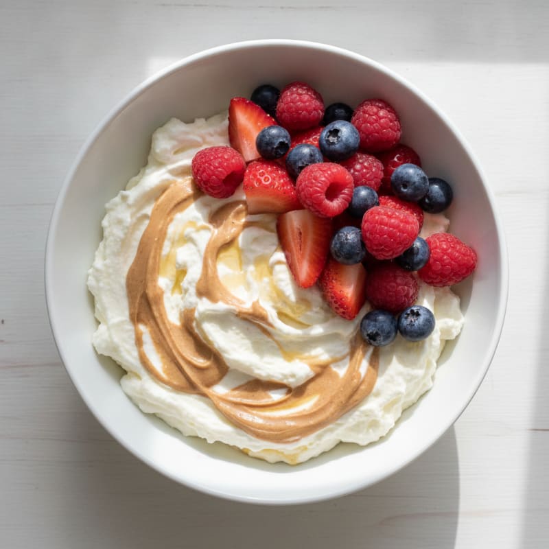 Greek Yogurt Protein Mousse with Mixed Berries