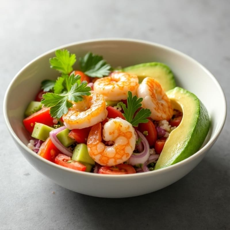 Fresh Lime Shrimp Ceviche with Creamy Avocado
