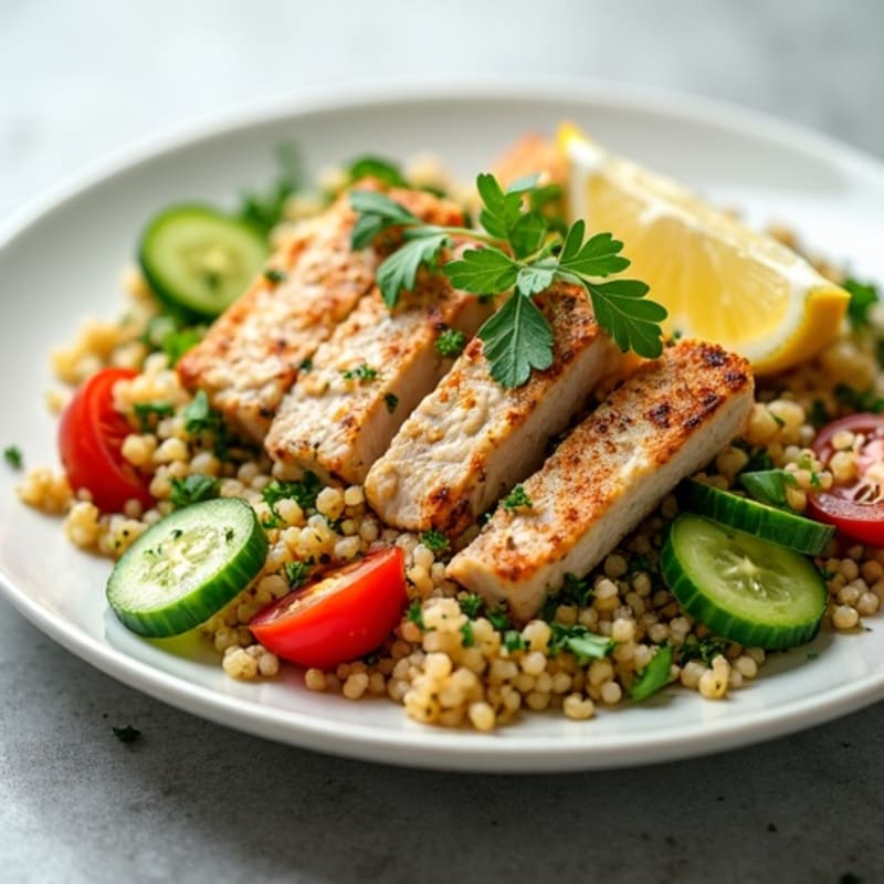 Lemon Herb Flaked Tuna Quinoa Salad