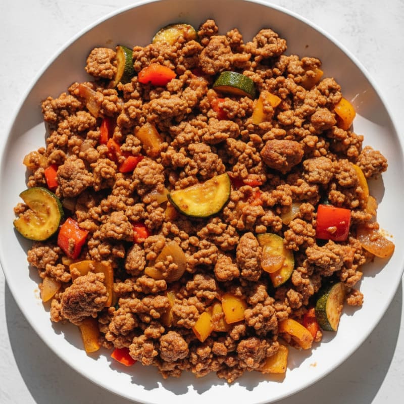Savory Ground Beef and Summer Vegetable Skillet