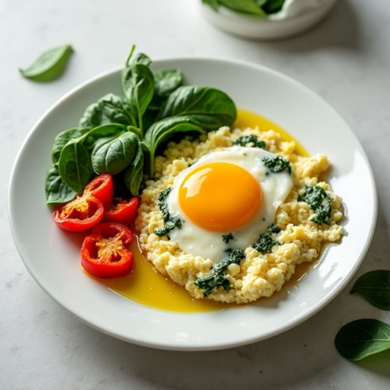 Creamy Cottage Cheese Scramble with Fresh Spinach
