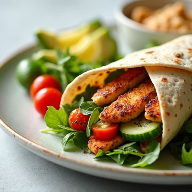 Crispy Grilled Chicken and Fresh Veggie Wrap