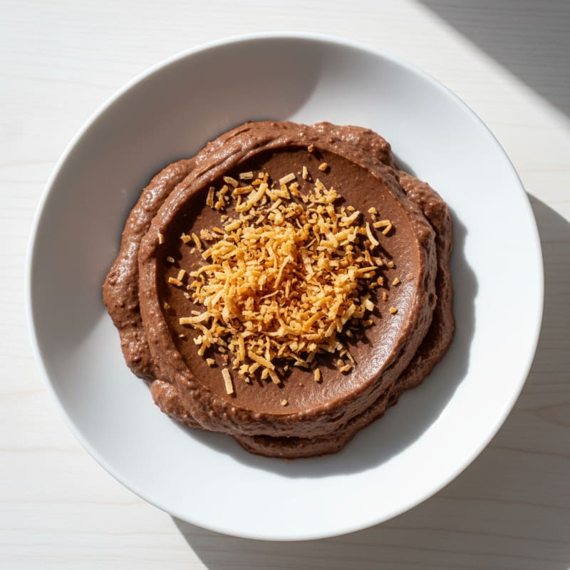 Silky Chocolate Protein Pudding with Toasted Coconut