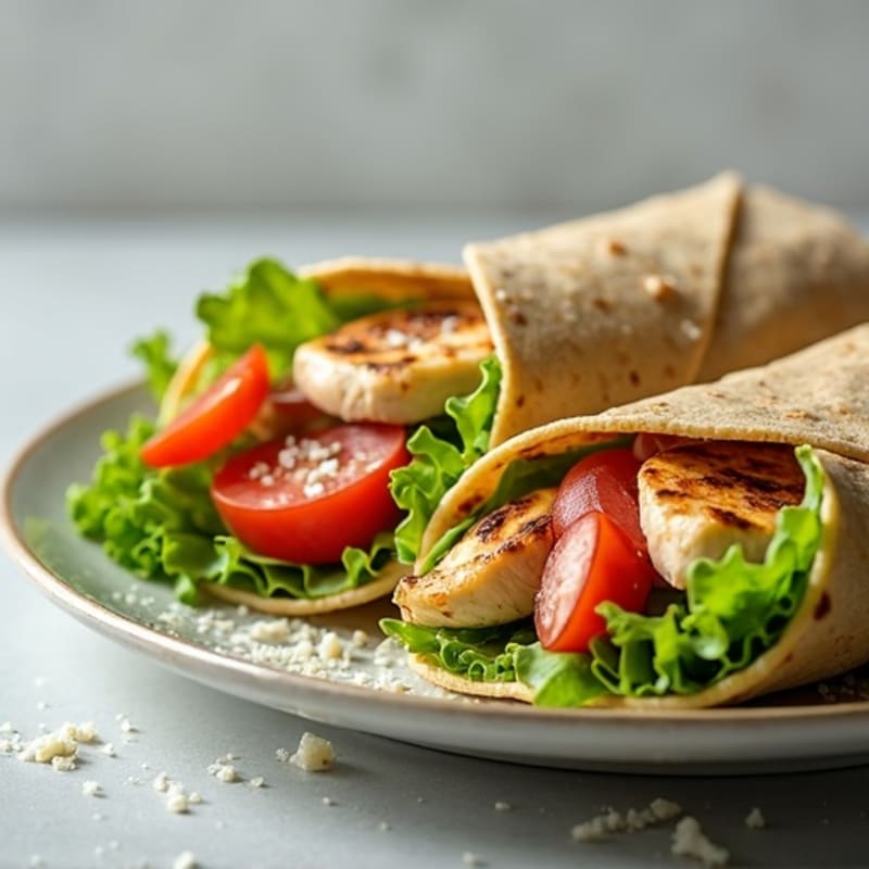 Crisp Grilled Chicken Caesar Wraps