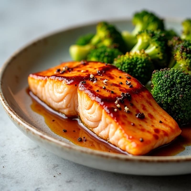 Teriyaki Glazed Salmon with Roasted Broccoli