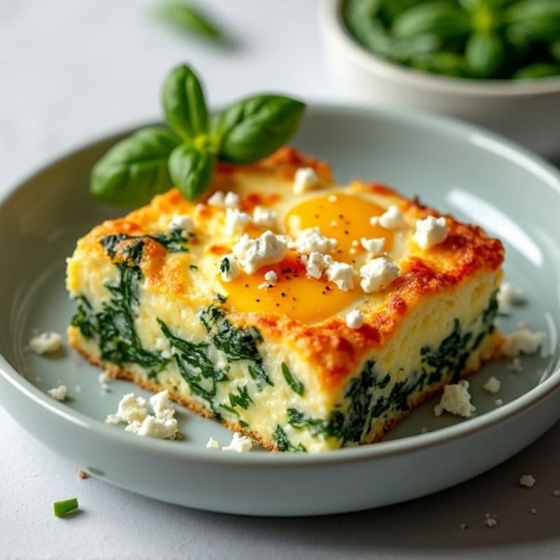Fluffy Spinach and Feta Egg Bake
