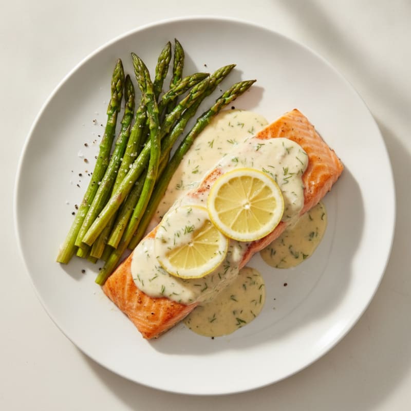Baked Salmon with Lemon-Dill Sauce