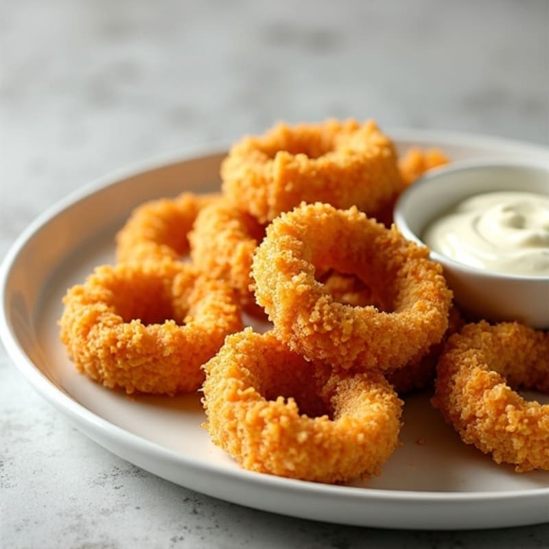Crispy Almond-Crusted Calamari with Lemon-Garlic Aioli