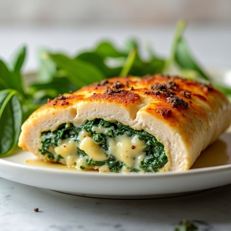Baked Creamy Spinach Artichoke Stuffed Chicken Breast