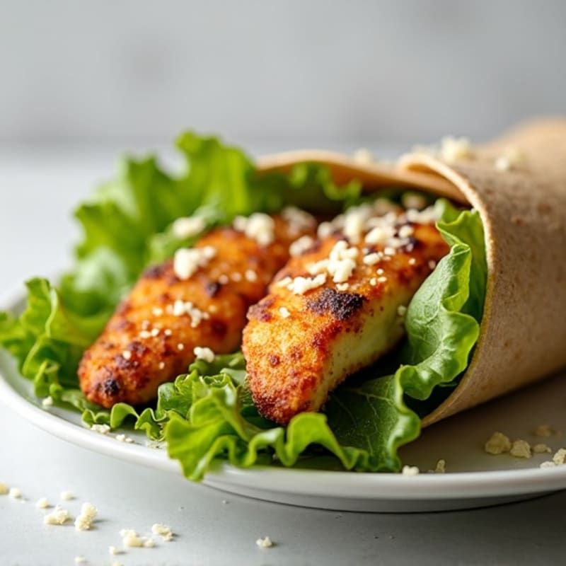 Healthy Crispy Chicken Caesar Wrap