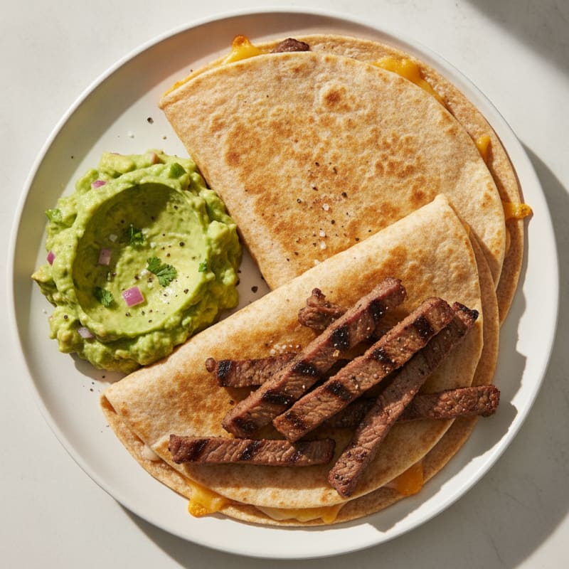Carne Asada Quesadillas with Guacamole