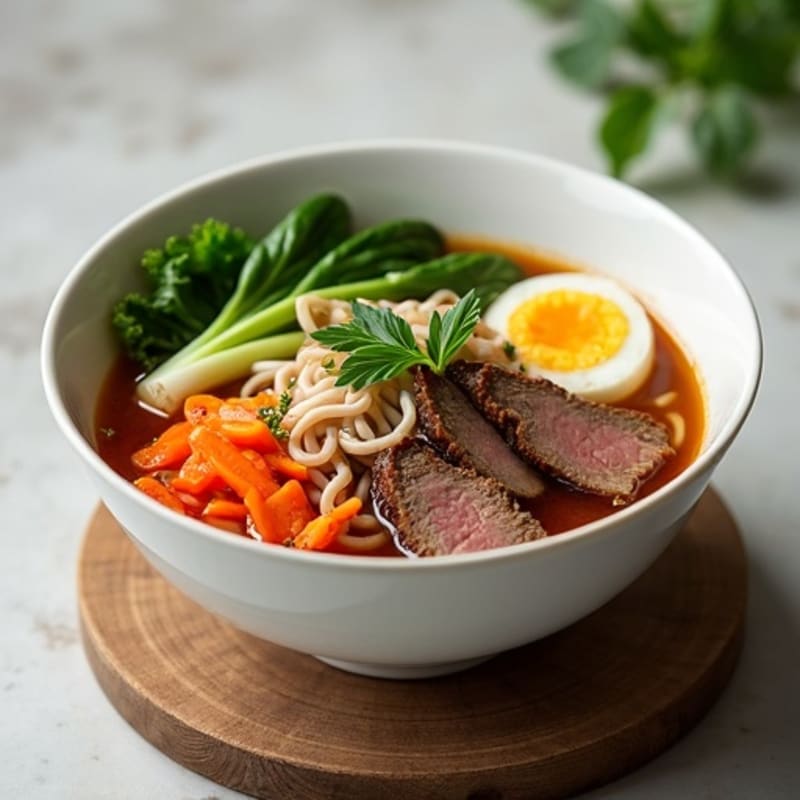 Aromatic Lean Beef Noodle Soup with Fresh Herbs