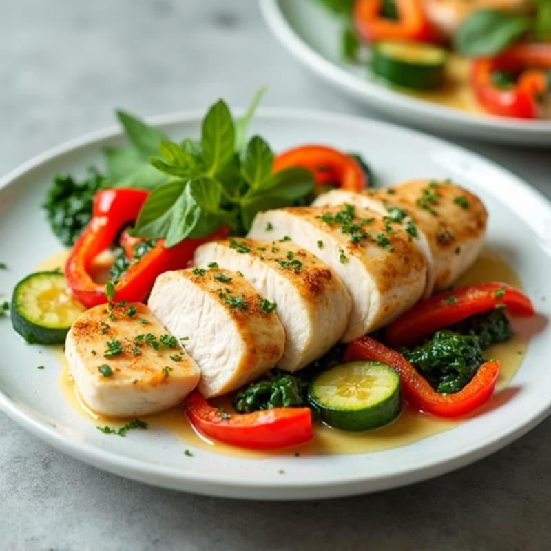 Creamy Coconut Lime Chicken with Fresh Sautéed Vegetables