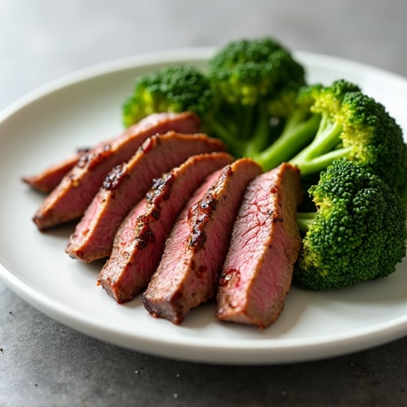 Ginger-Garlic Seared Beef with Crispy Broccoli