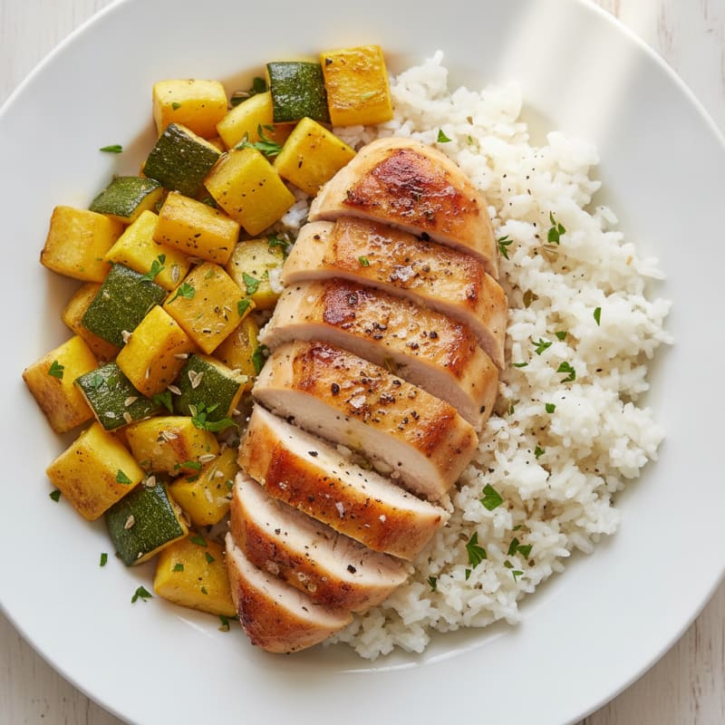 Roasted Chicken with Squash and Zucchini