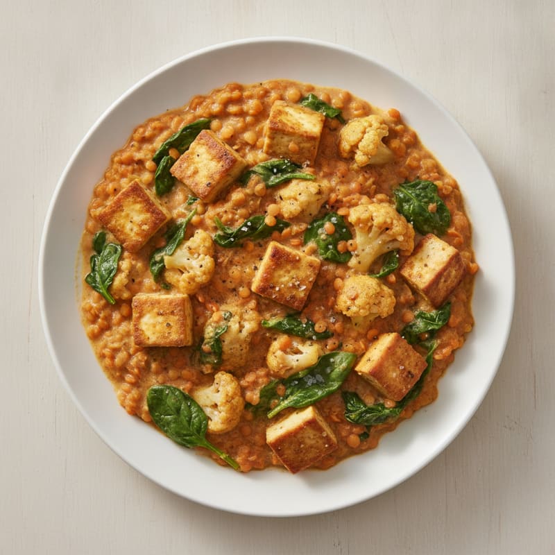 High-Protein Lentil and Tofu Vegetable Curry