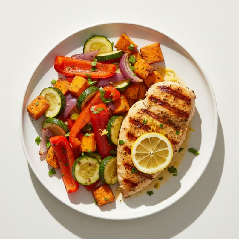 Zesty Grilled Chicken with Roasted Vegetables