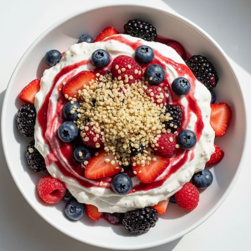 Greek Yogurt Protein Parfait with Mixed Berries