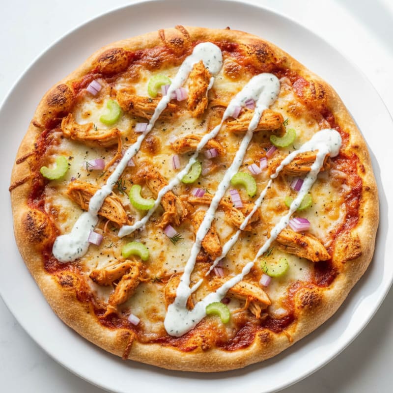 Crispy Buffalo Chicken Pizza with Zesty Ranch
