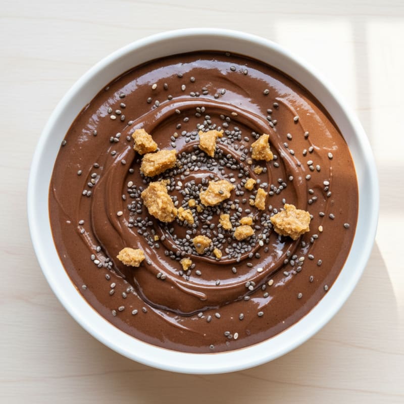 Silky Chocolate Pea Protein Pudding with Chia Seeds