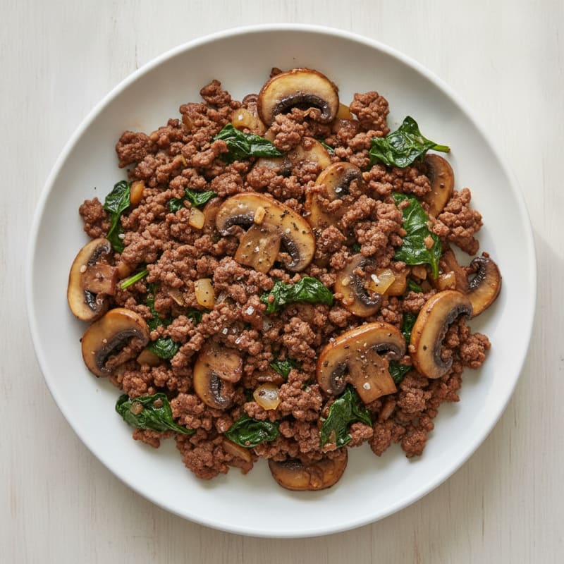 Savory Ground Beef and Mushroom Skillet