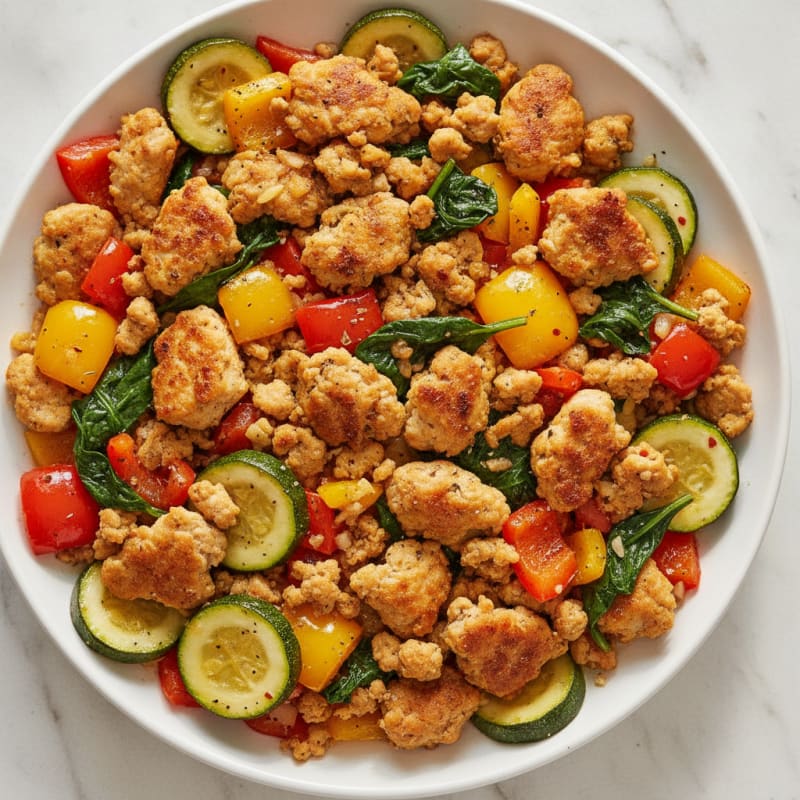 Ground Chicken and Vegetable Skillet