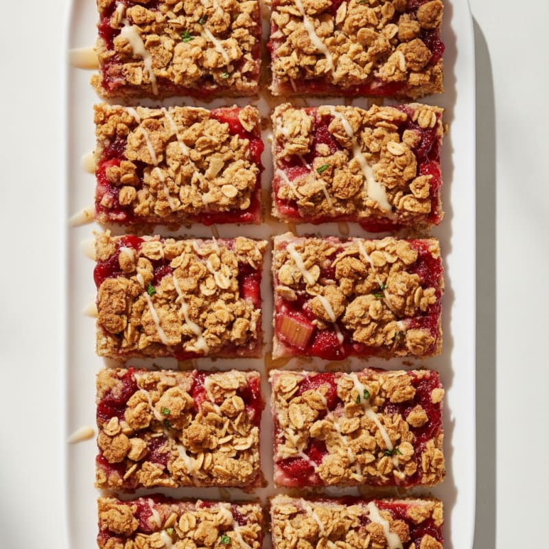 Strawberry Rhubarb Crumble Bars