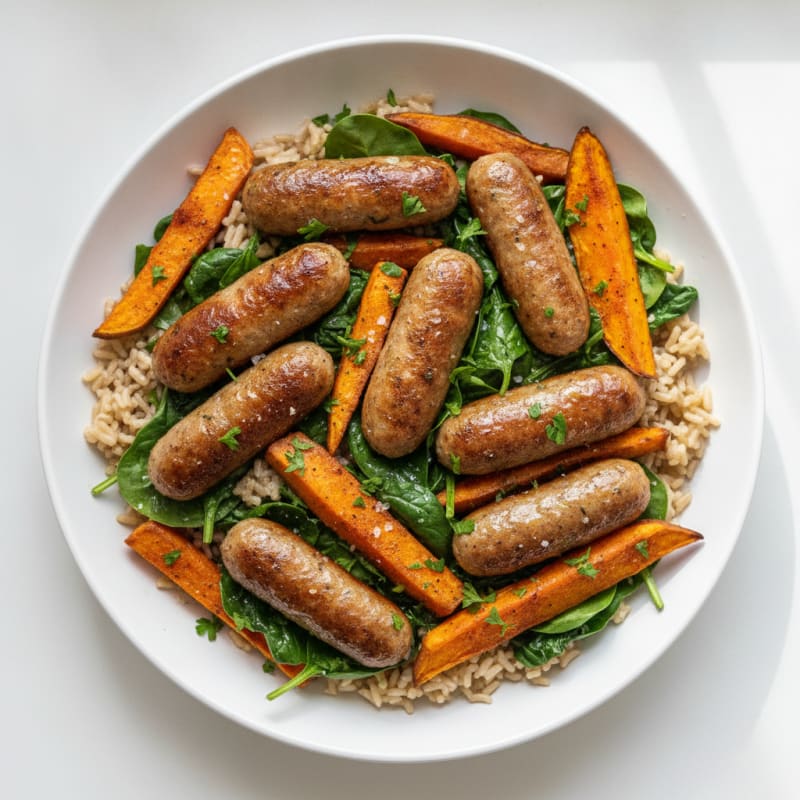 Chipolata and Sweet Potato Rice Bowl