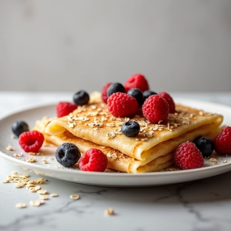 Fresh Berry and Banana Protein Crepes