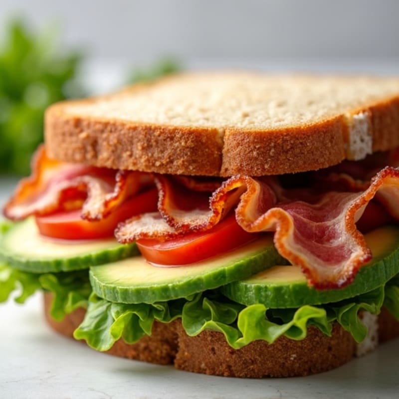 Roasted Turkey Sandwich with Crispy Bacon, Fresh Avocado, and Greens