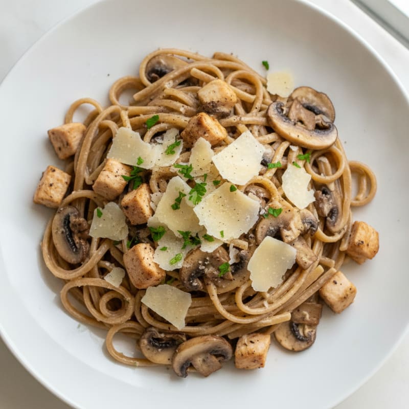 Truffle Mushroom Linguine with Parmesan