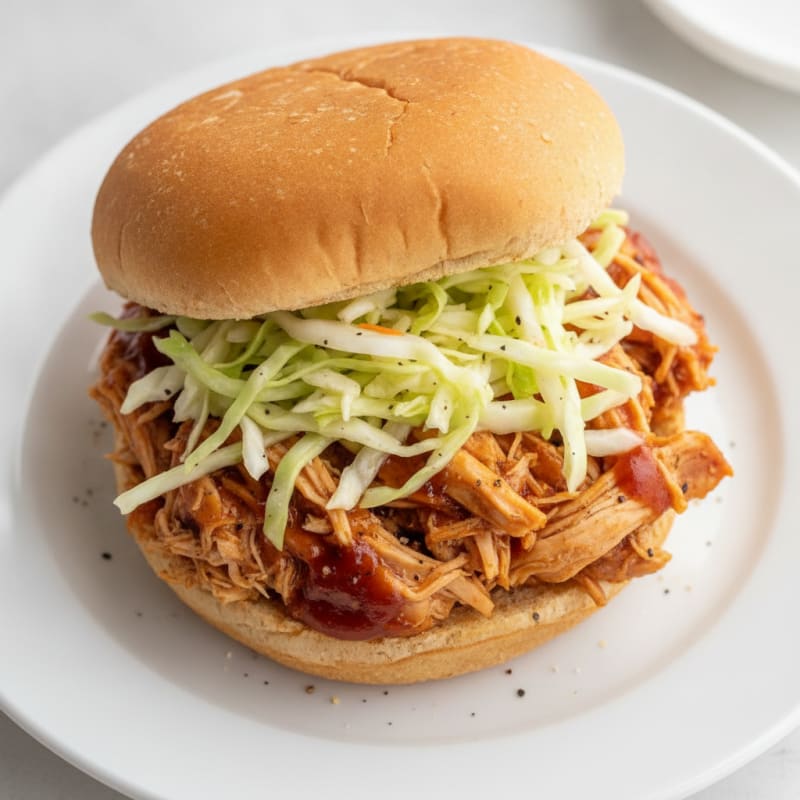 Slow-Cooked BBQ Pulled Chicken Sandwich